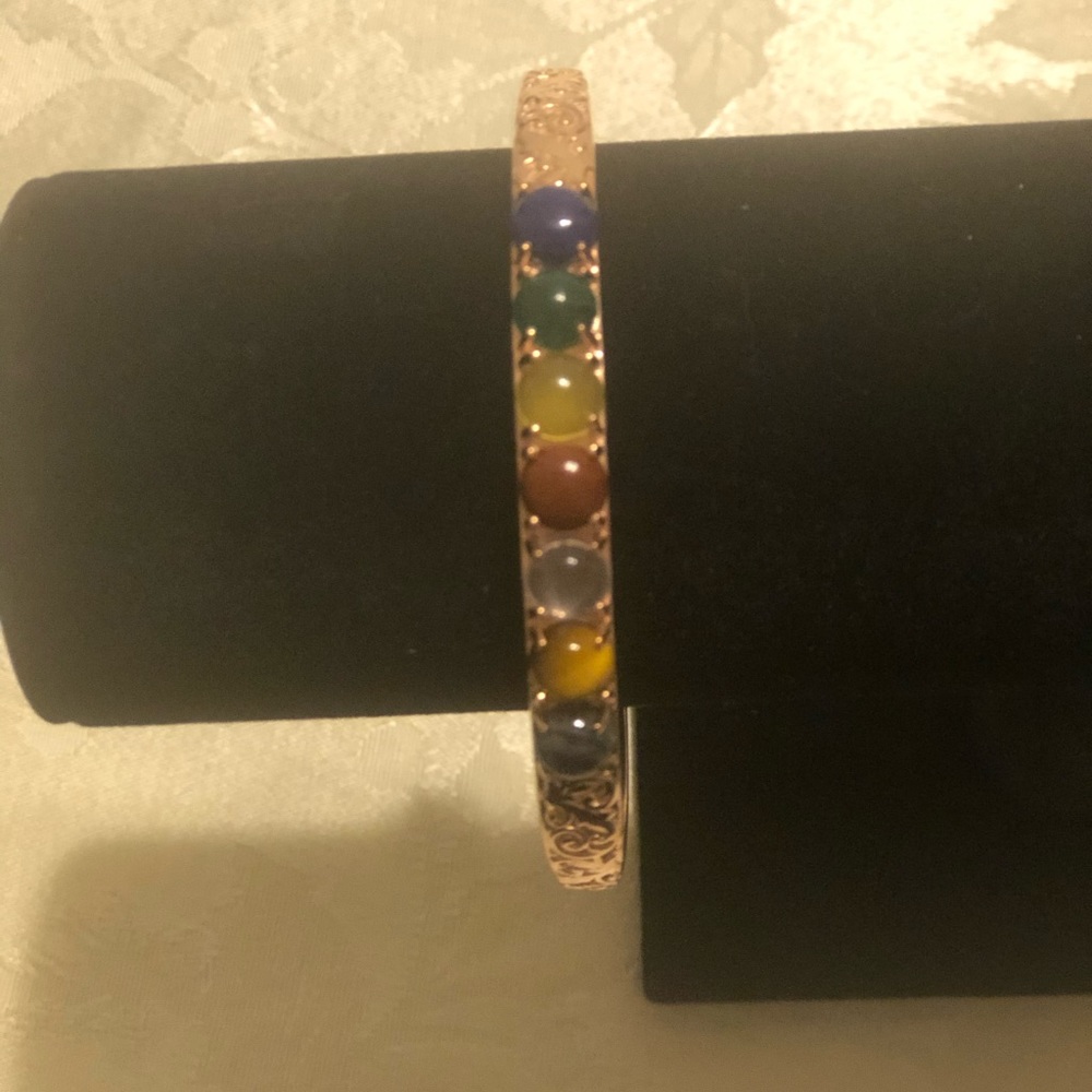 Multi Gemstone Cuff Bracelet
